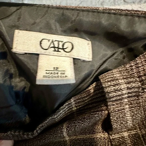 Tan & Cream Preppy Plaid Skirt - Picture 3 of 3